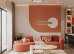 MẪU THIẾT KẾ NỘI THẤT CĂN HỘ VỚI TONE CAM TRẺ TRUNG