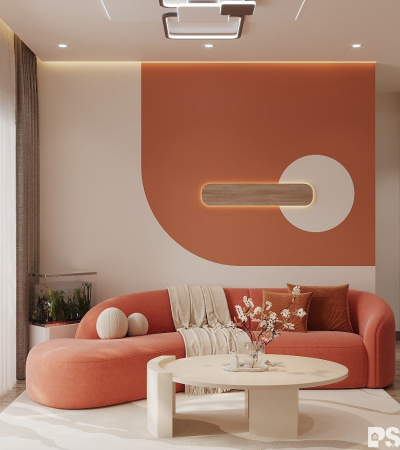 MẪU THIẾT KẾ NỘI THẤT CĂN HỘ VỚI TONE CAM TRẺ TRUNG