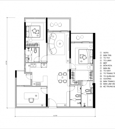 Chi Tiết Bố Trí Mặt Bằng Căn Hộ Diamond Centery Celadon City