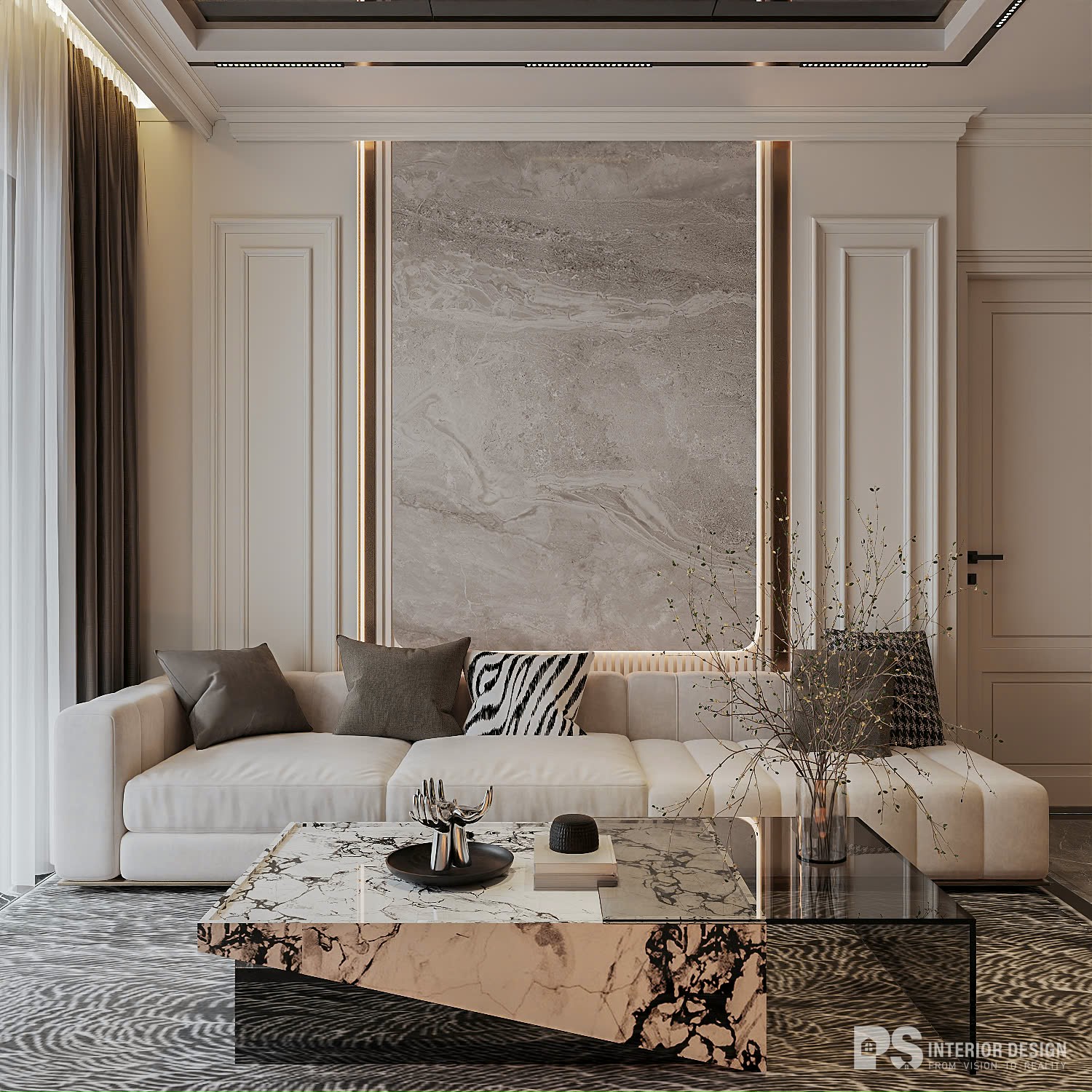 Thiết kế nội thất Căn hộ Diamond Centery 2 phòng ngủ Tân Cổ Điển