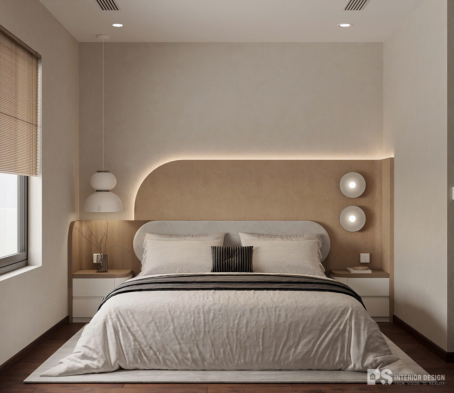 Thiết kế nội thất căn hộ The Privia theo phong cách Wabi Sabi