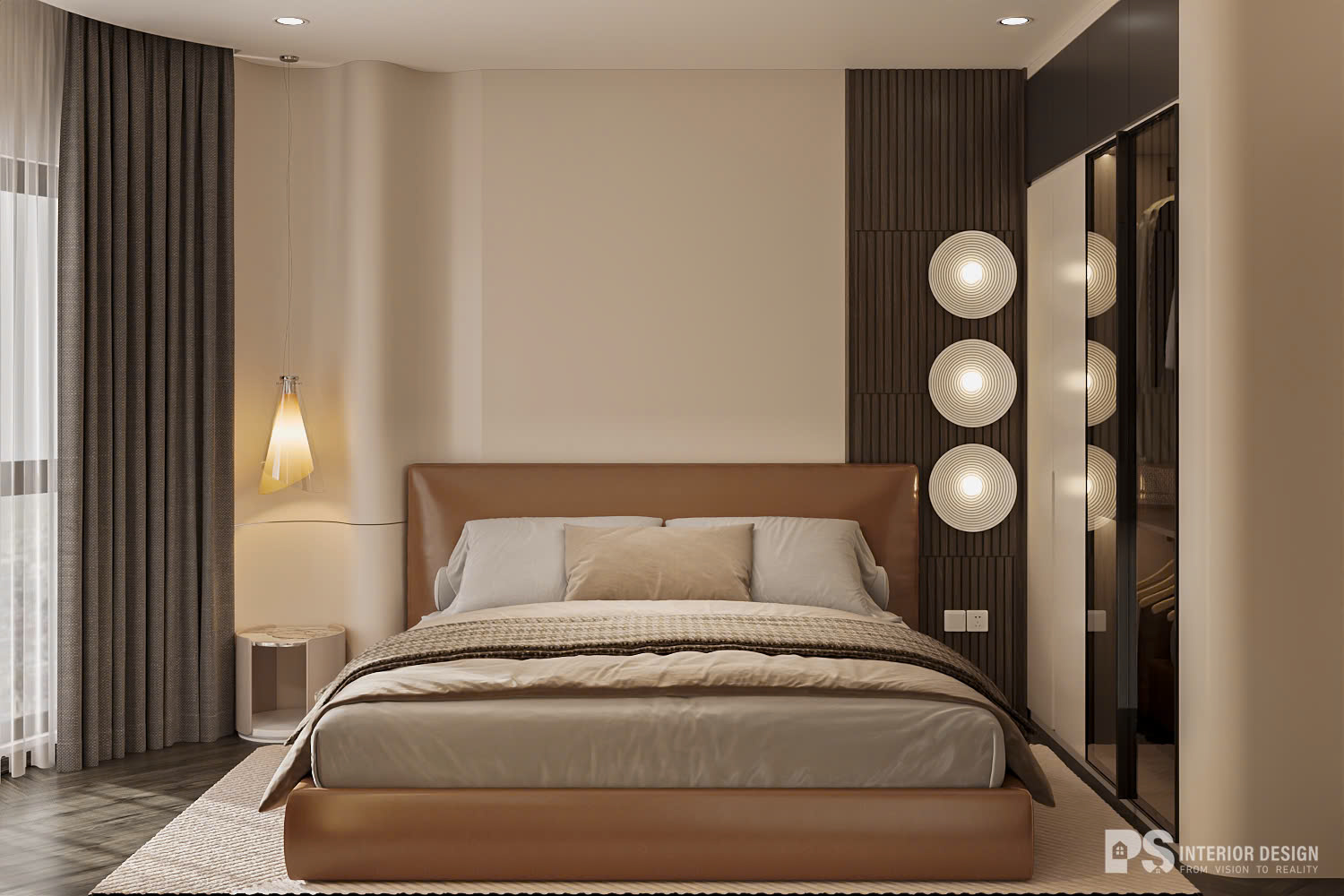 thiết kế nội thất căn hộ the beverly vinhomes phòng ngủ phong cách hiện đại