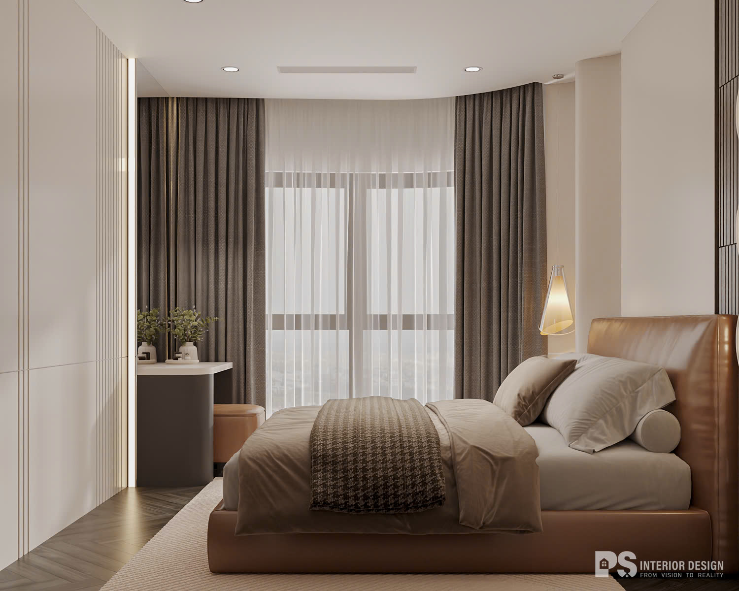 thiết kế nội thất căn hộ the beverly vinhomes phòng ngủ hiện đại