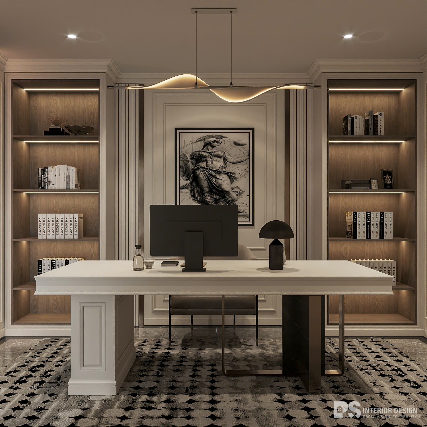 Thiết kế nội thất Căn hộ Diamond Centery 2 phòng ngủ Tân Cổ Điển