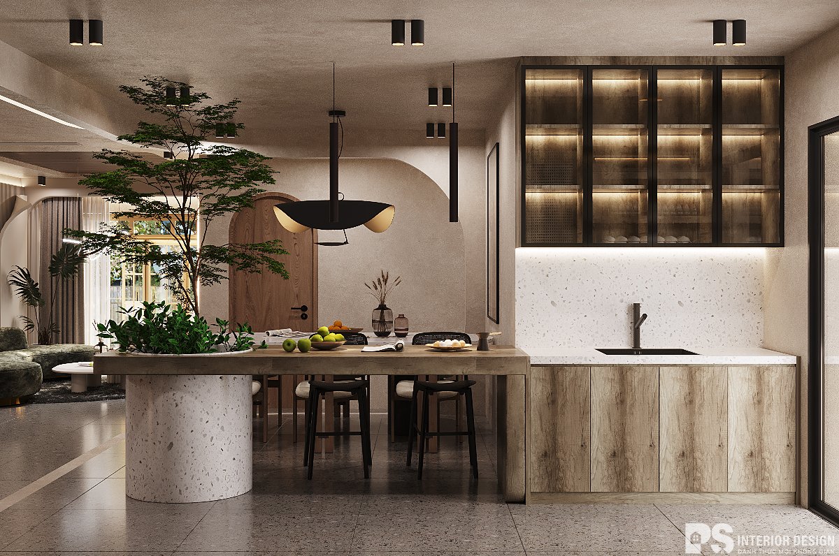 thiết kế nội thất căn hộ Diamond Brilliant wabi sabi đẹp