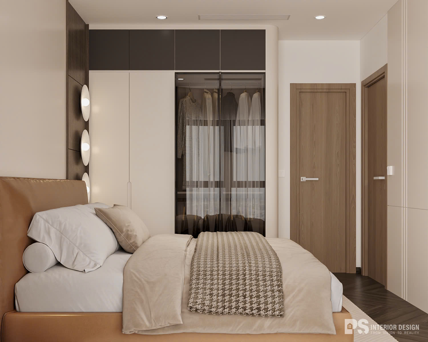 thiết kế nội thất căn hộ the beverly vinhomes phòng ngủ phong cách hiện đại