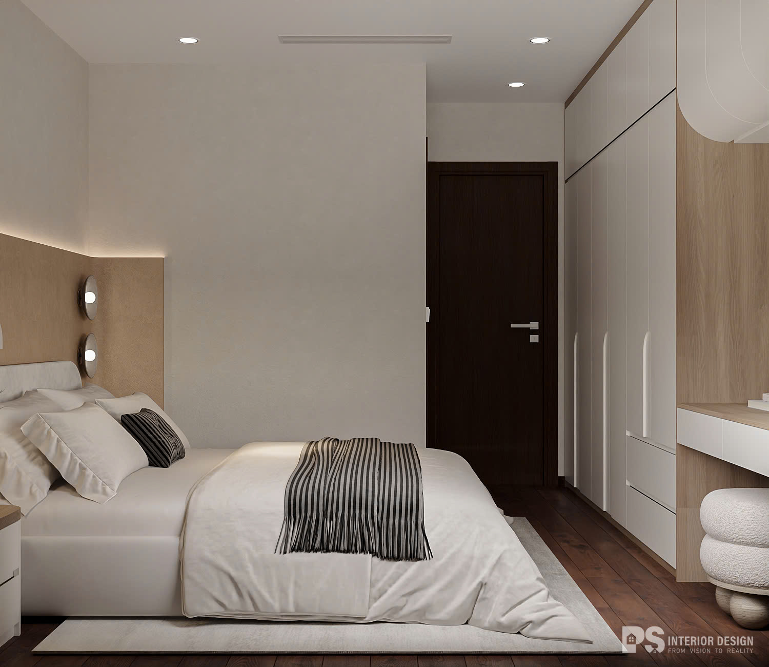 thiết kế nội thất căn hộ The Privia Khang Điền 3 phòng ngủ wabi sabi đẹp 