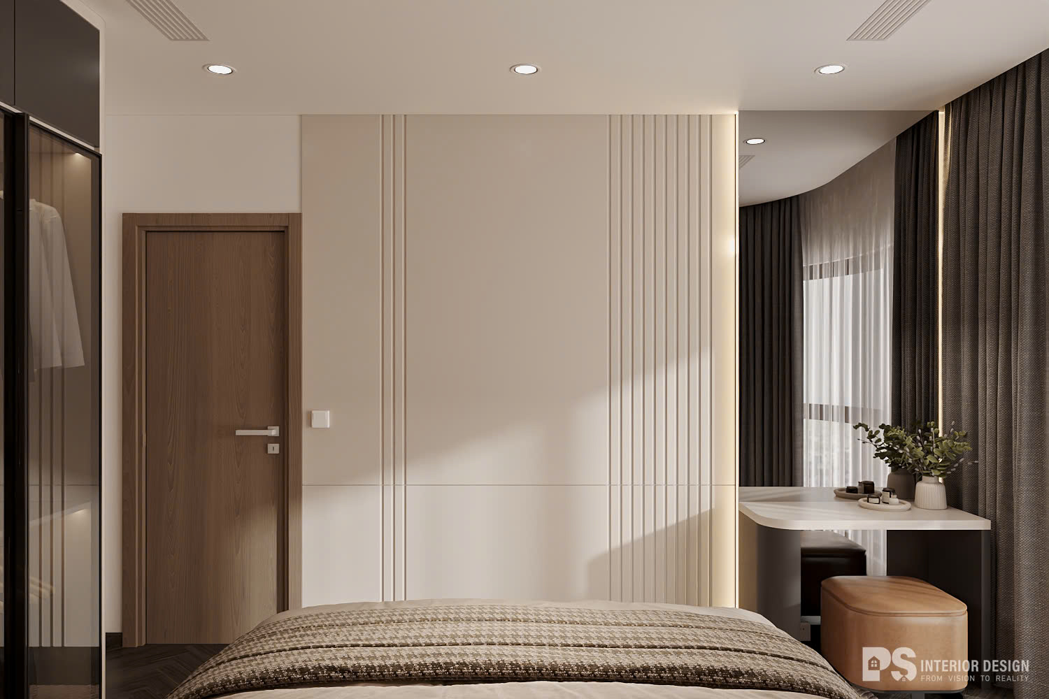 thiết kế thi công nội thất căn hộ the beverly vinhomes 2 phòng ngủ phong cách hiện đại