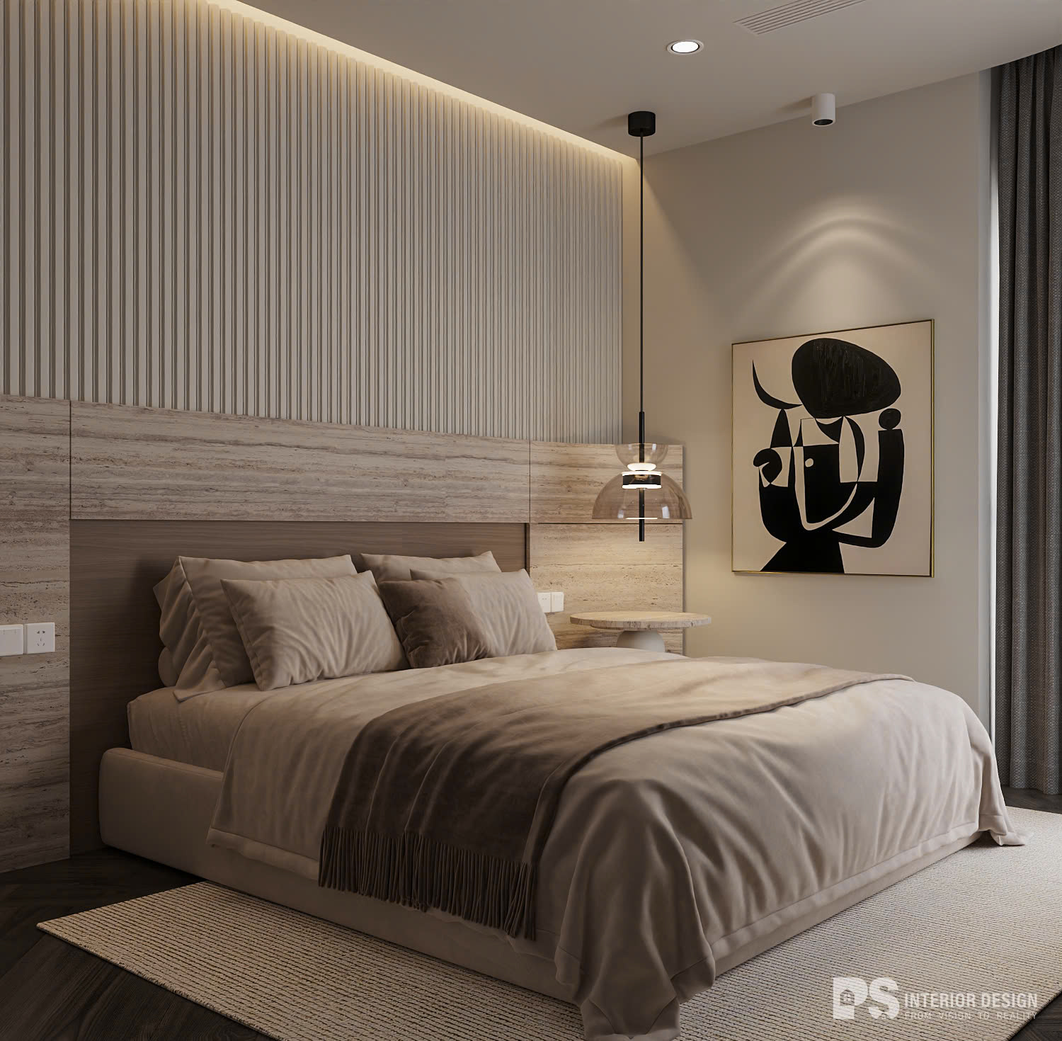 thiết kế nội thất căn hộ The Beverly Vinhomes Grand Park wabi mix hiện đại