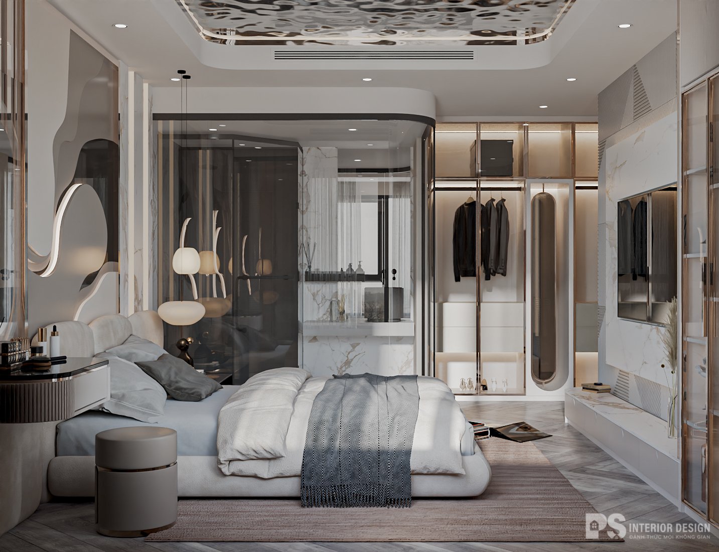 Thiết kế thi công nội thất căn hộ Hà Đô Centrosa 2 phòng ngủ