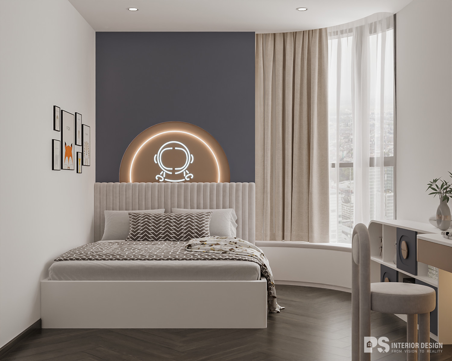 thiết kế thi công nội thất căn hộ the beverly vinhomes 2 phòng ngủ phong cách hiện đại