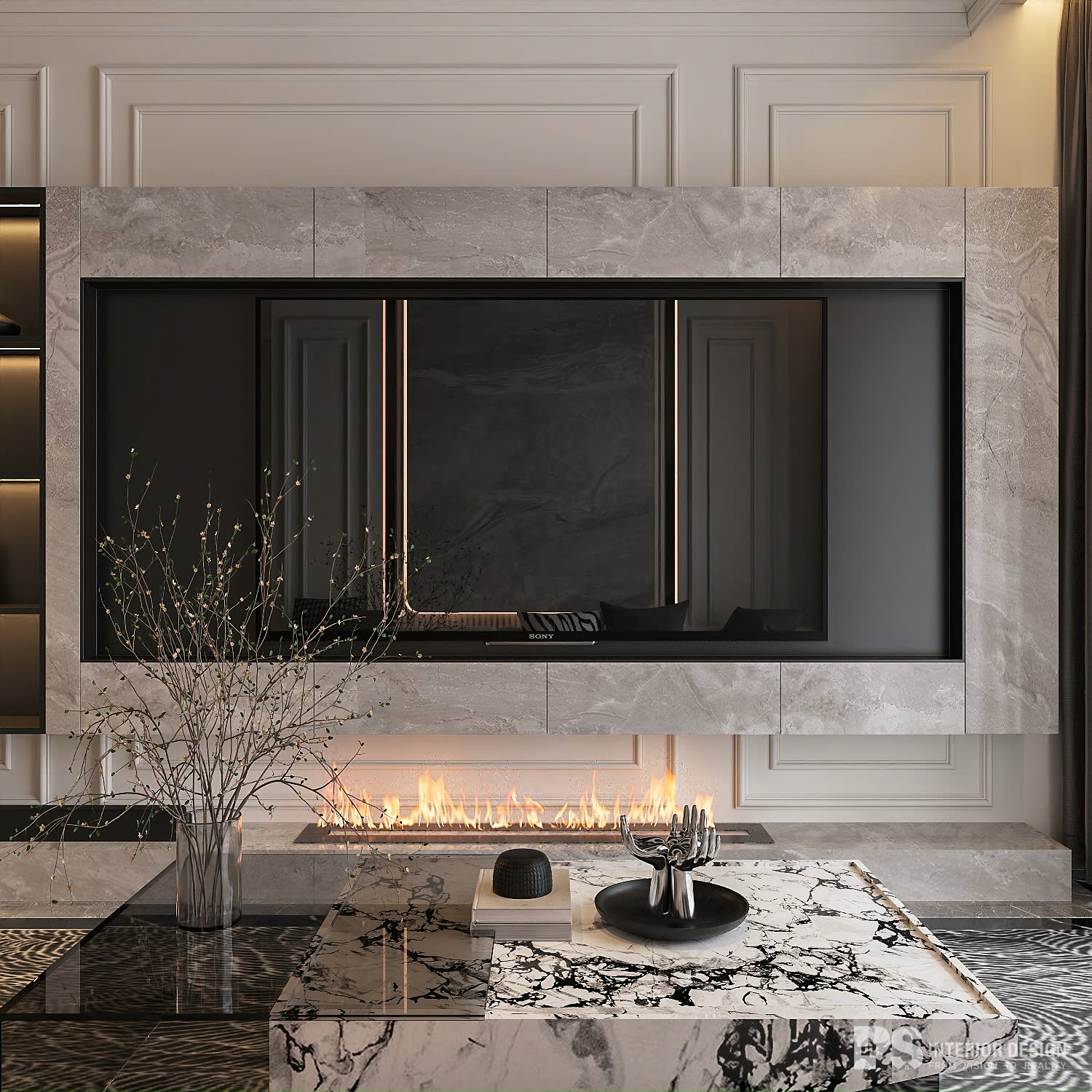 Thiết kế nội thất Căn hộ Diamond Centery 2 phòng ngủ Tân Cổ Điển