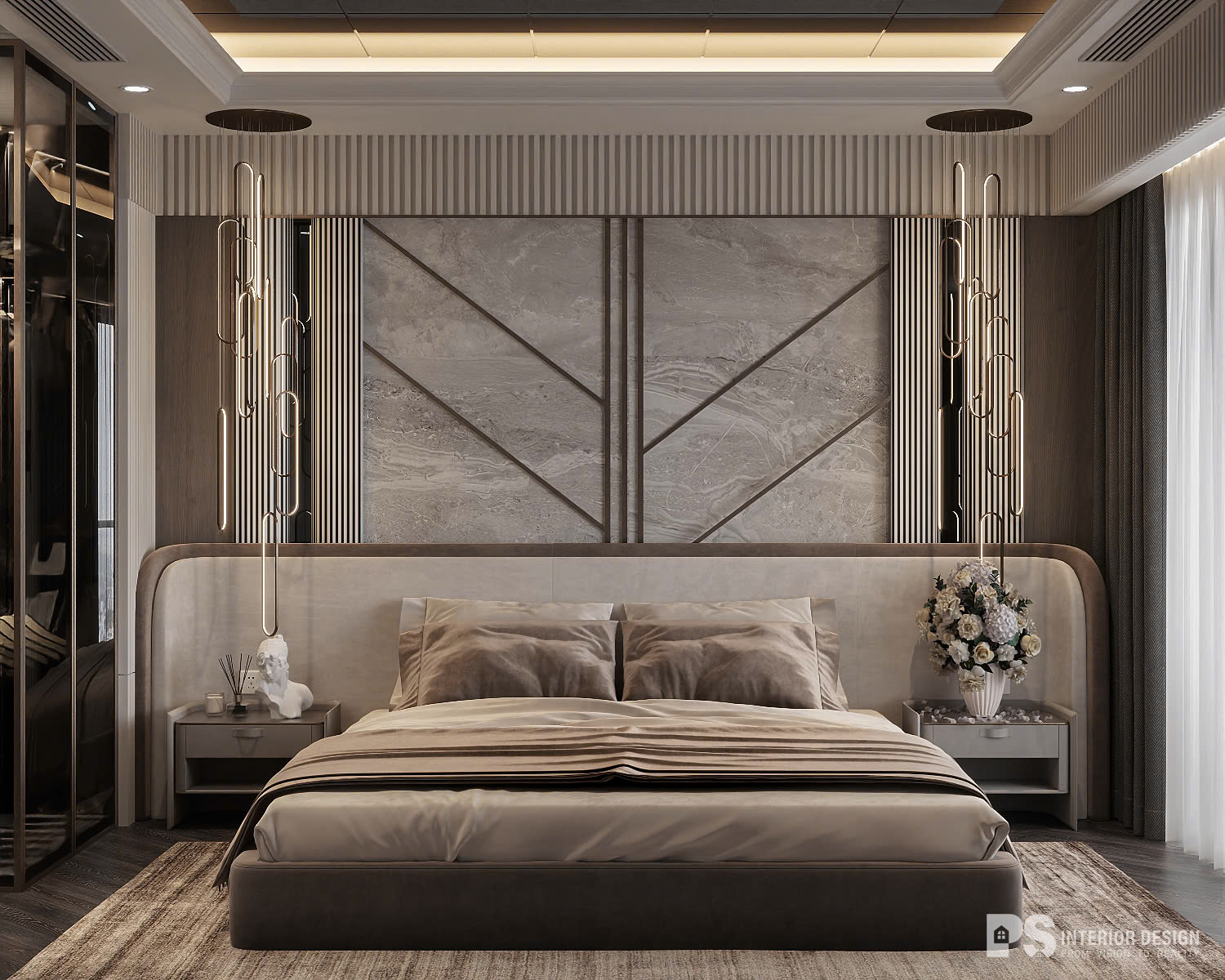 Thiết kế nội thất Căn hộ Diamond Centery 2 phòng ngủ Tân Cổ Điển