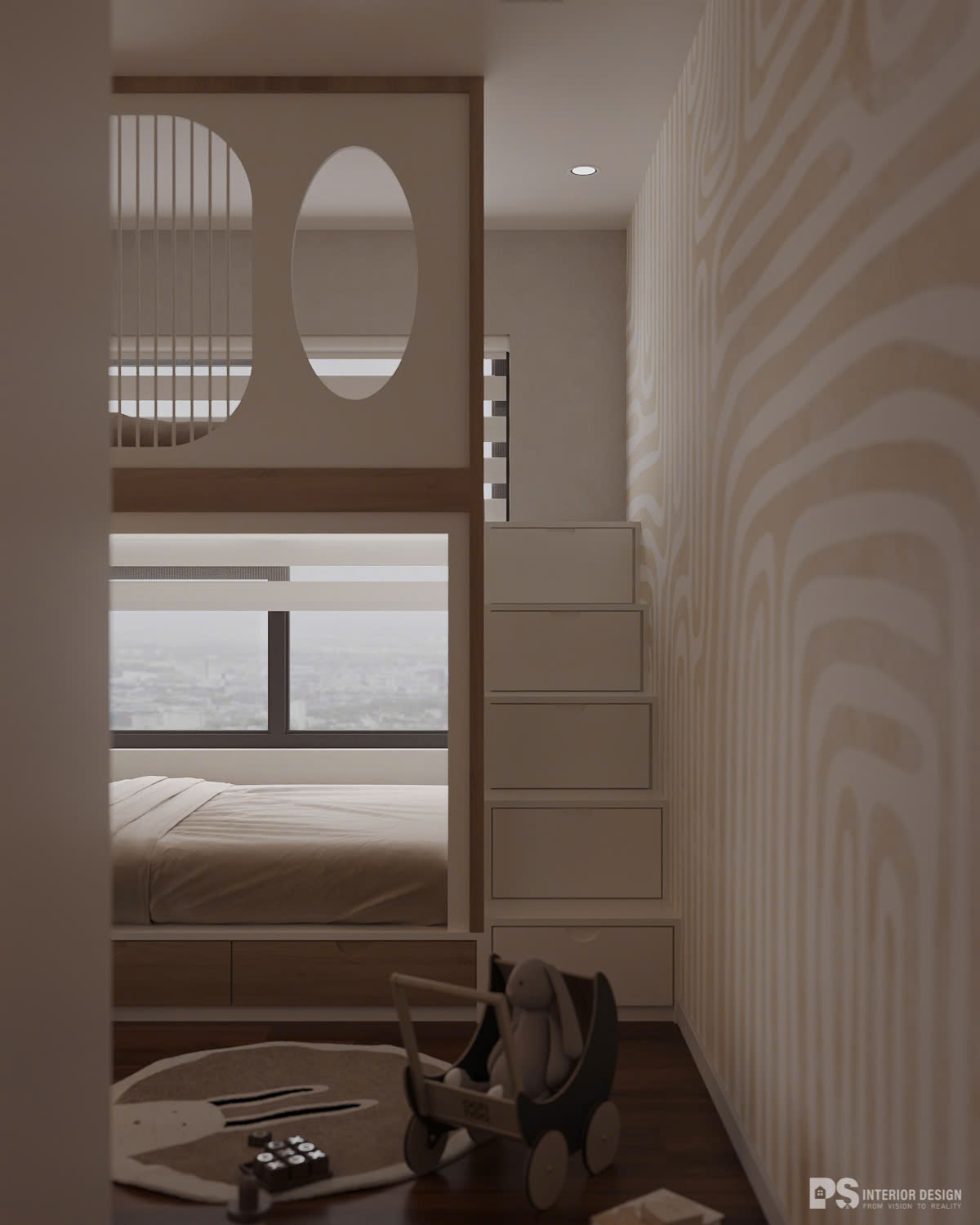 thiết kế thi công nội thất căn hộ The Privia Khang Điền phòng ngủ bé