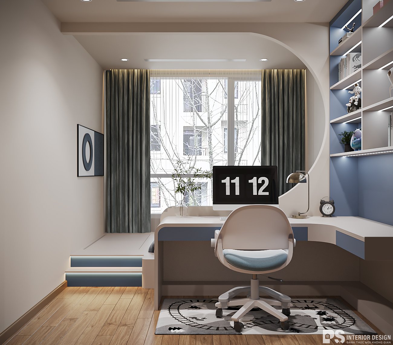 thiết kế nội thất vinhomes 2 phòng ngủ hiện đại