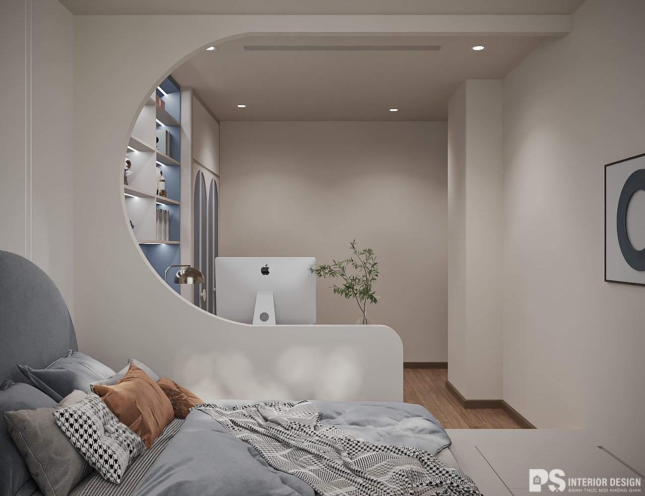 thiết kế nội thất vinhomes 2 phòng ngủ sang trọng 