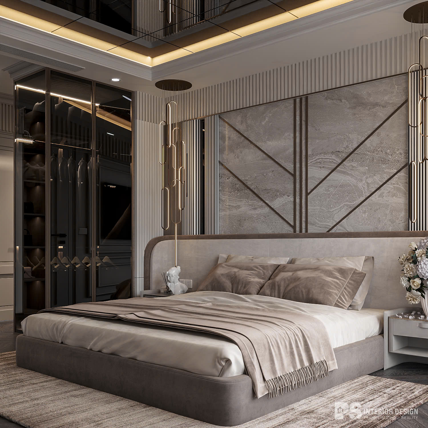 Thiết kế nội thất Căn hộ Diamond Centery 2 phòng ngủ Tân Cổ Điển