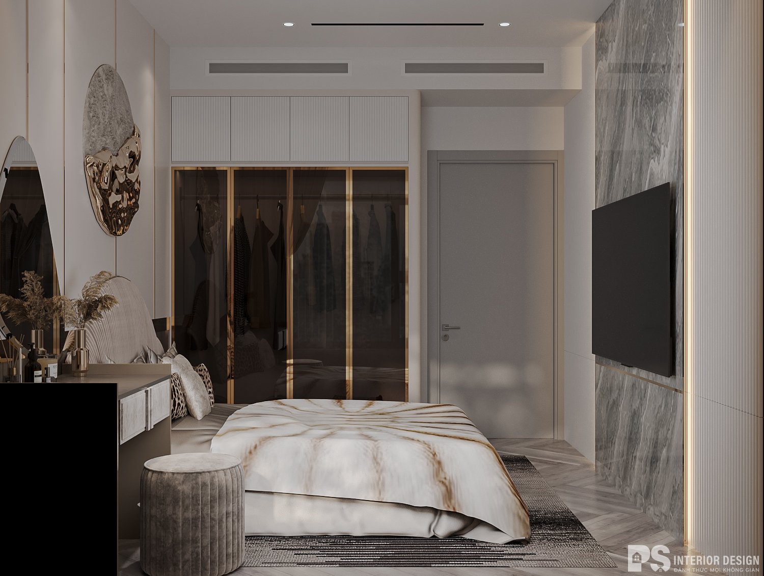 Thiết kế nội thất căn hộ Hà Đô Centrosa 2 phòng ngủ sang trọng 