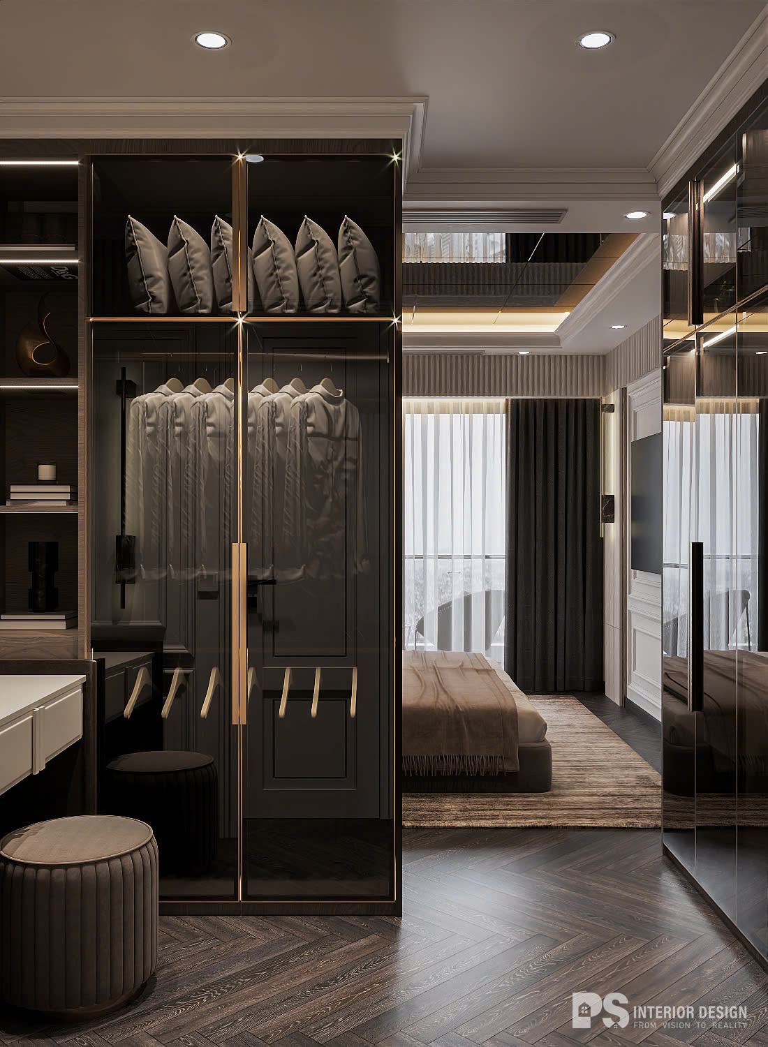 Thiết kế nội thất Căn hộ Diamond Centery 2 phòng ngủ Tân Cổ Điển