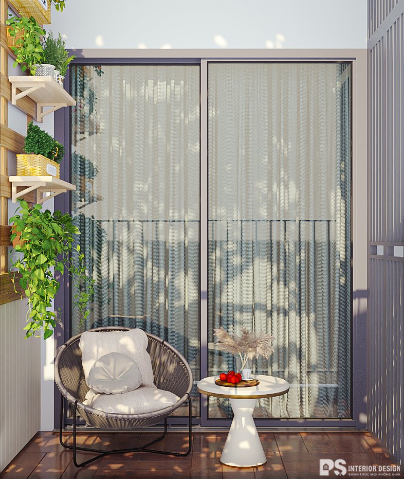 Thiết kế nội thất căn hộ Hà Đô Centrosa ban công đẹp 