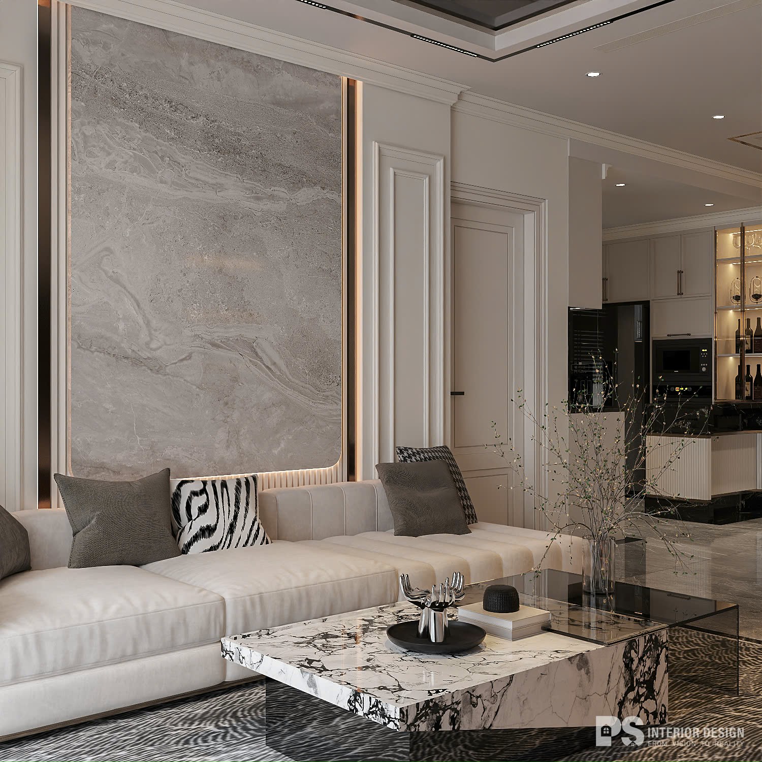 thiết kế nội thất căn hộ Diamond Centery Celadon City