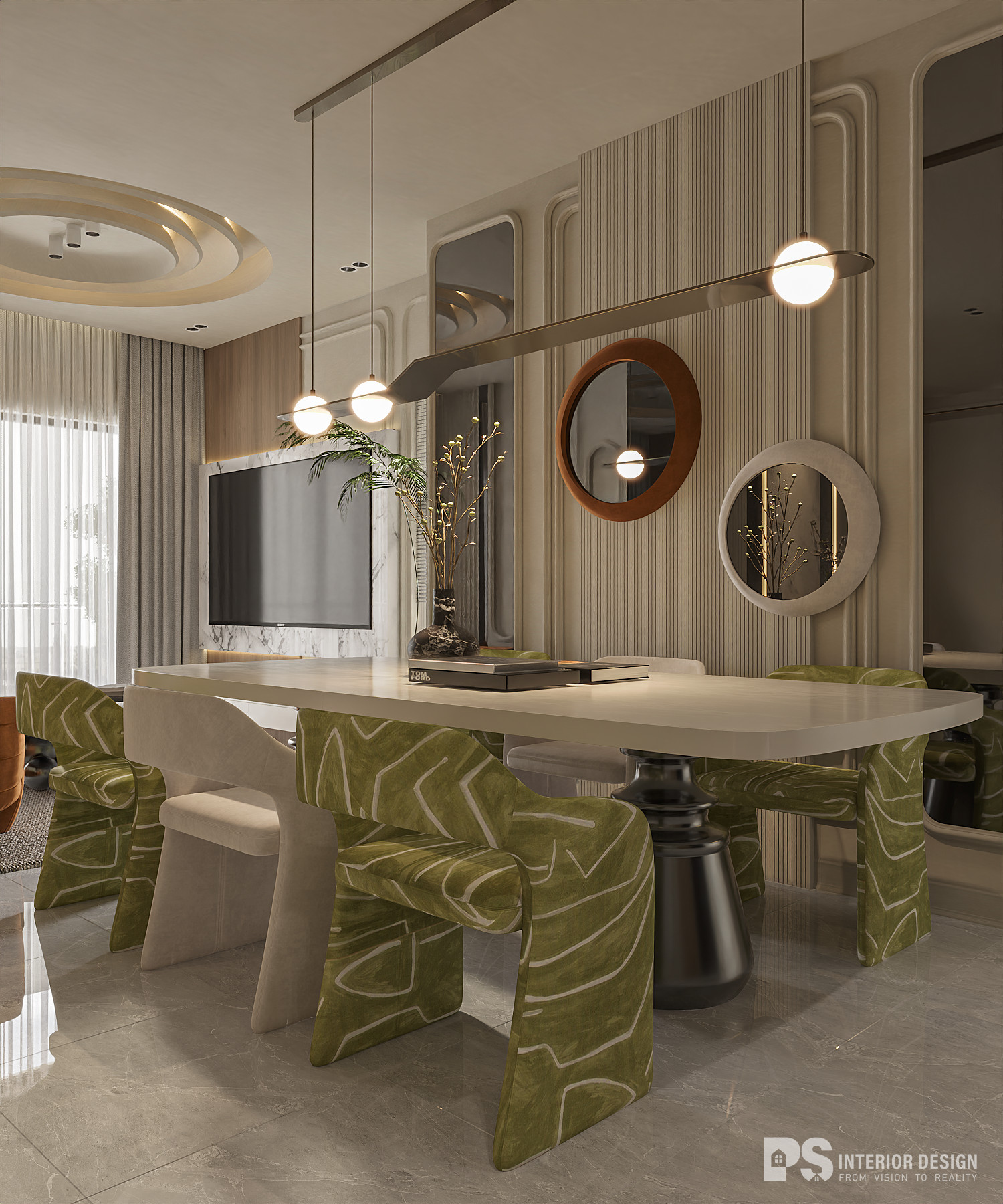 Thiết kế nội thất căn hộ 2 phòng ngủ Diamond Centery Celadon City wabi sabi style