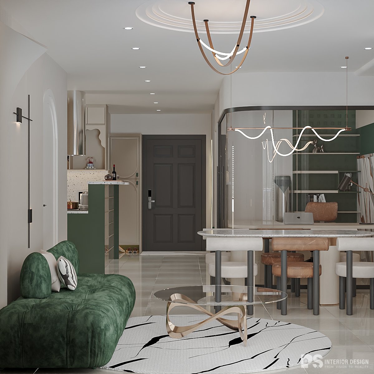 thiết kế nội thất căn hộ Mizuki Park đẹp