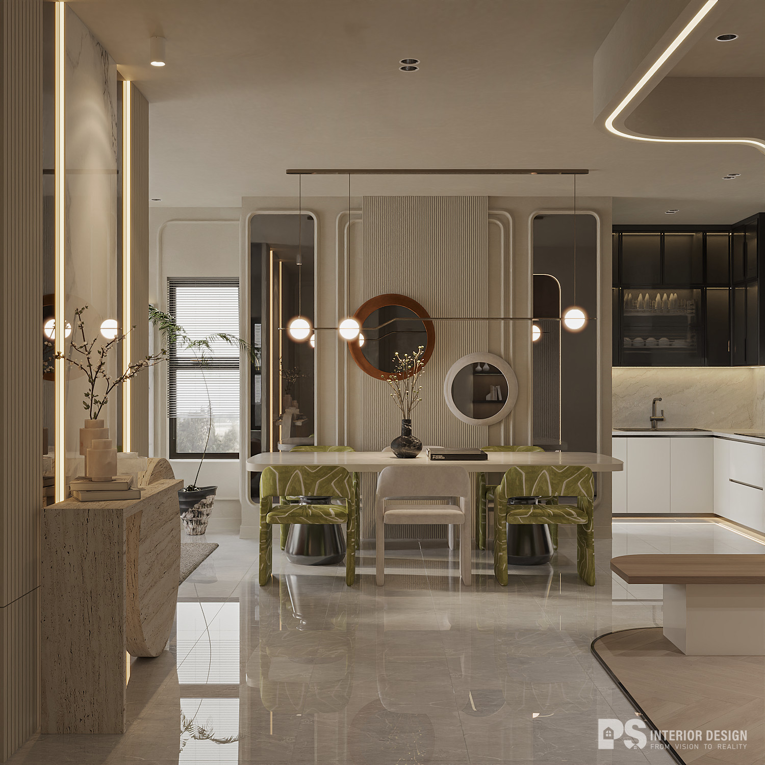 Thiết kế nội thất căn hộ 2 phòng ngủ Diamond Centery Celadon City thanh lịch