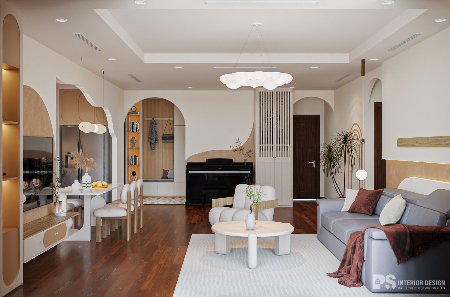 thiết kế nội thất vinhomes đẹp an lành