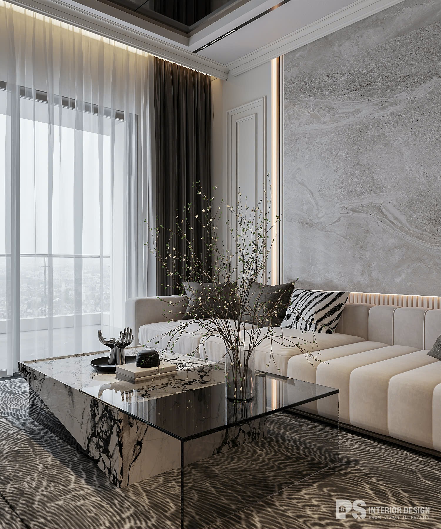 Thiết kế nội thất Căn hộ Diamond Centery 2 phòng ngủ Tân Cổ Điển tinh tế