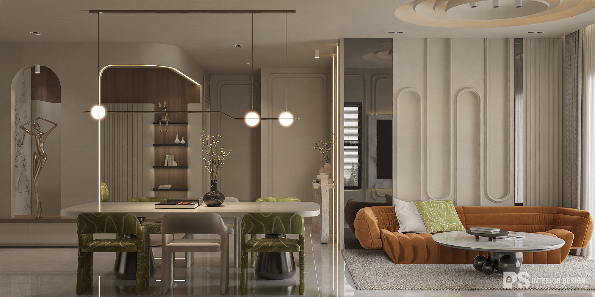 Thiết kế nội thất căn hộ 2 phòng ngủ Diamond Centery Celadon City