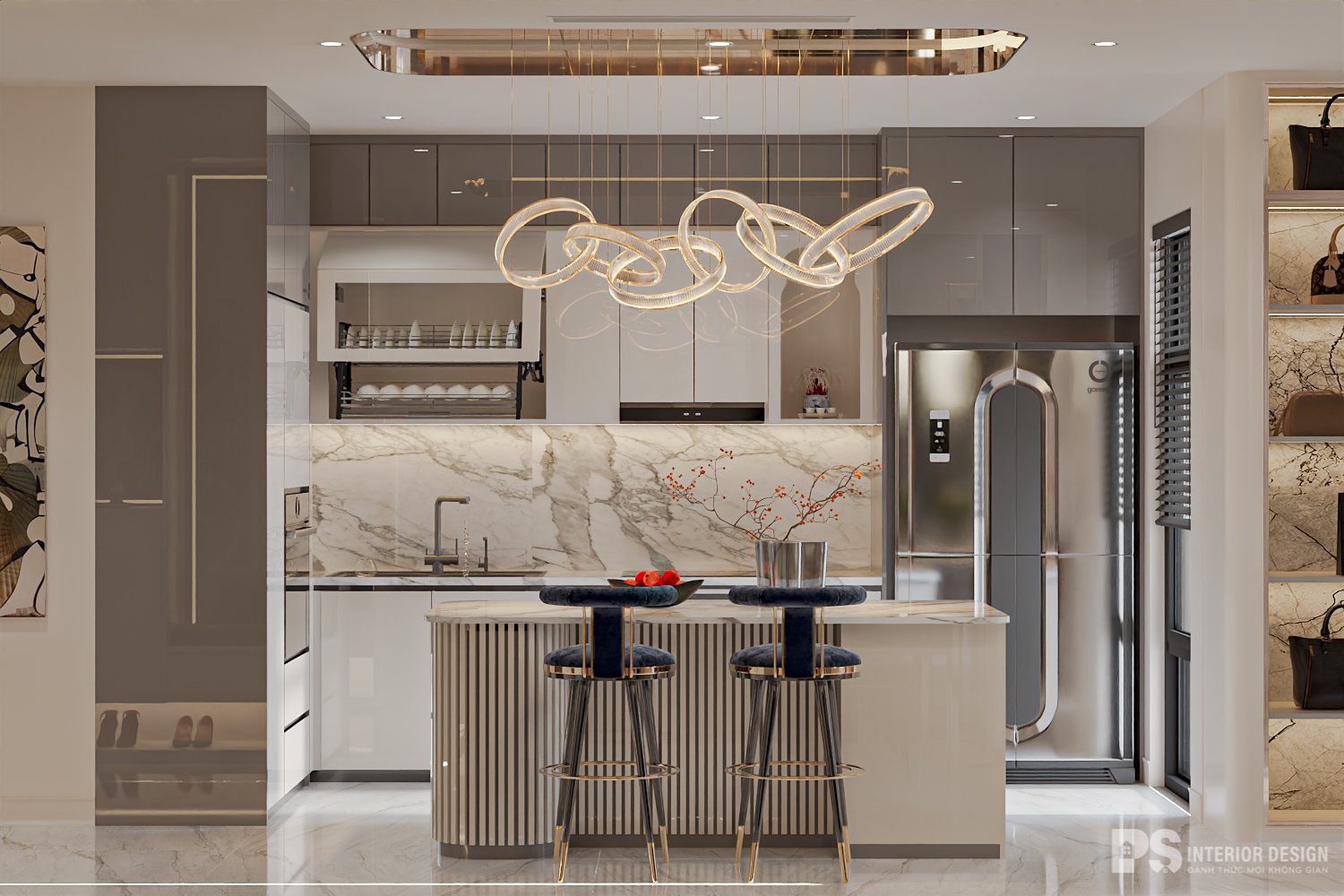 Thiết kế thi công nội thất căn hộ Hà Đô Centrosa 2 phòng ngủ sang trọng 