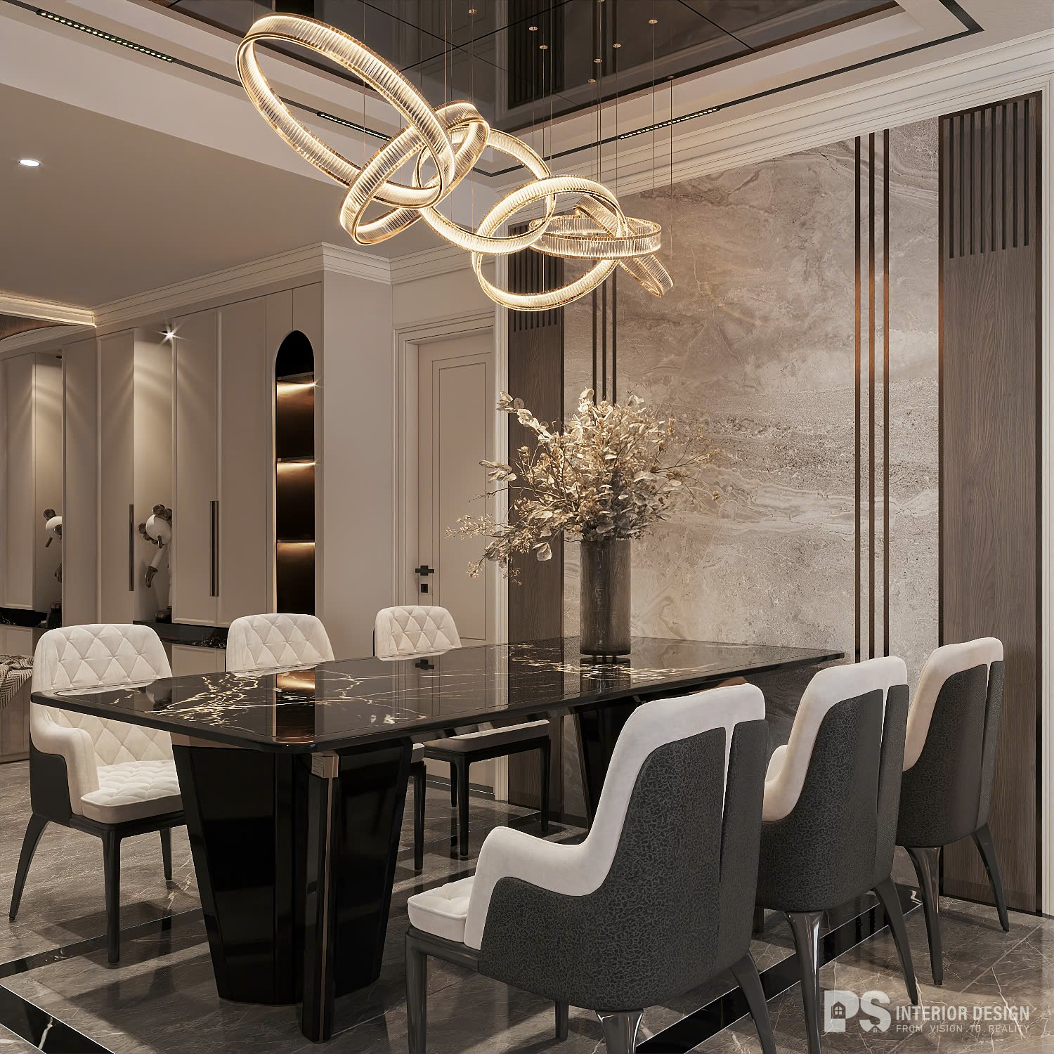 Thiết kế nội thất Căn hộ Diamond Centery 2 phòng ngủ Tân Cổ Điển