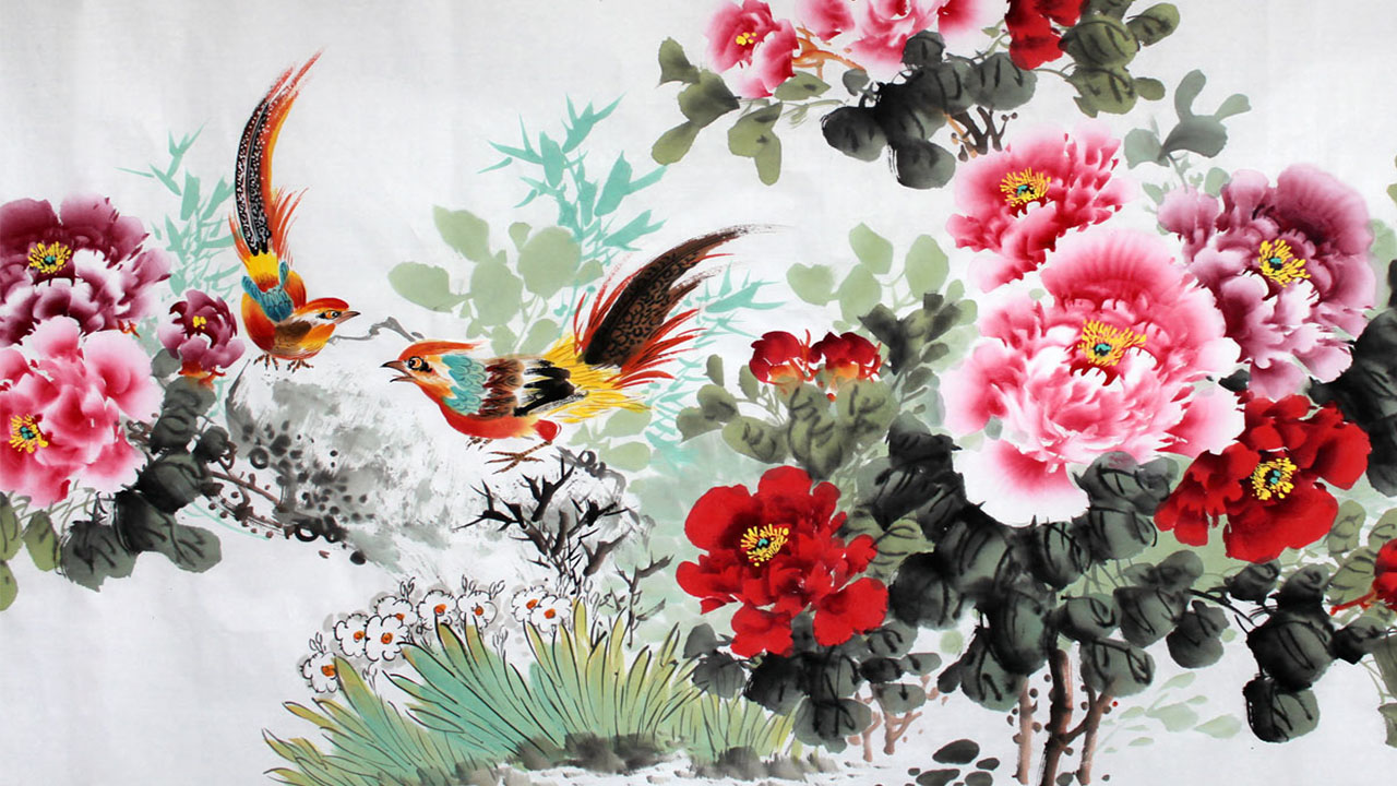 tranh mẫu đơn phong thủy