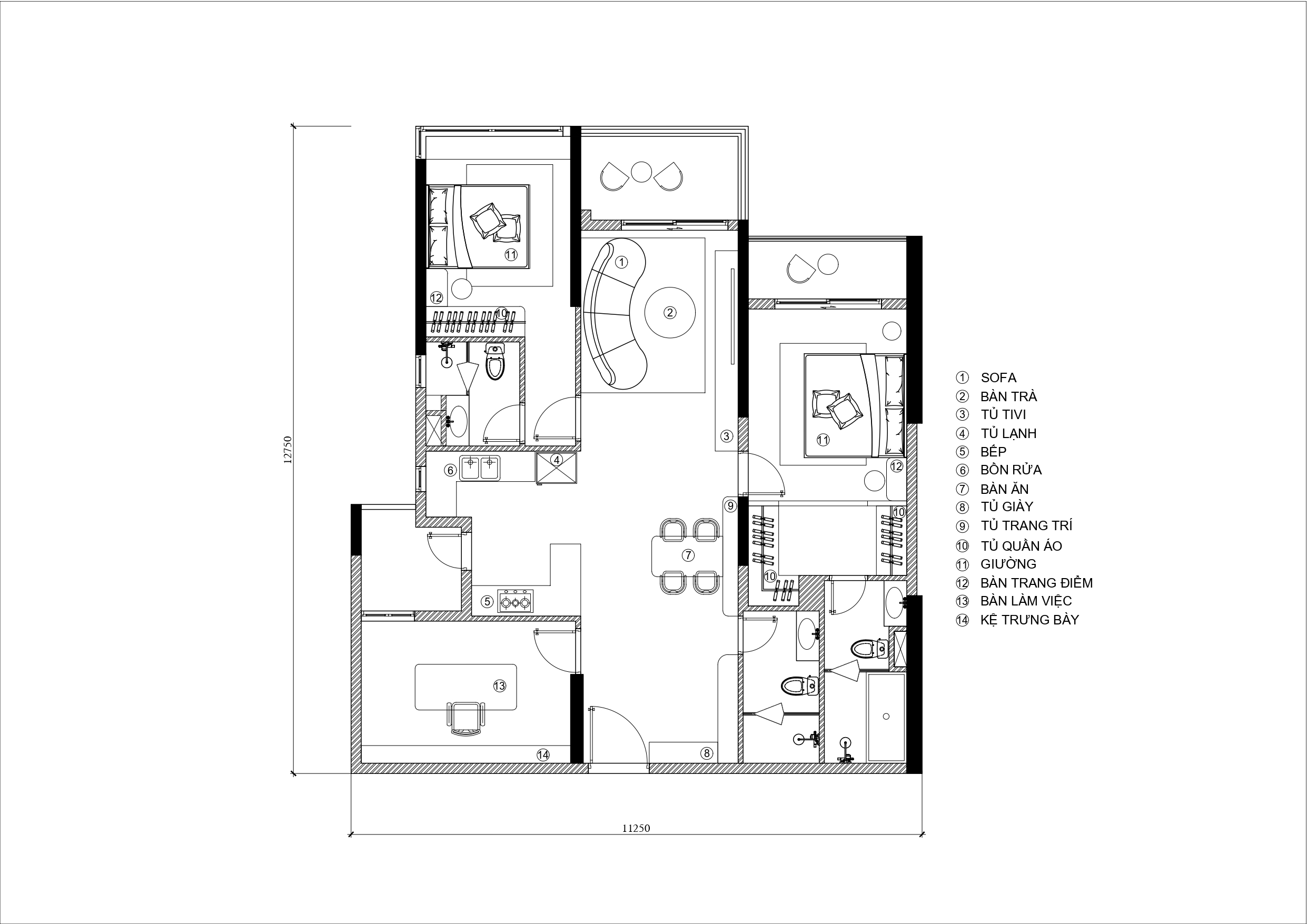 mặt bằng căn hộ diamond centery celadon city