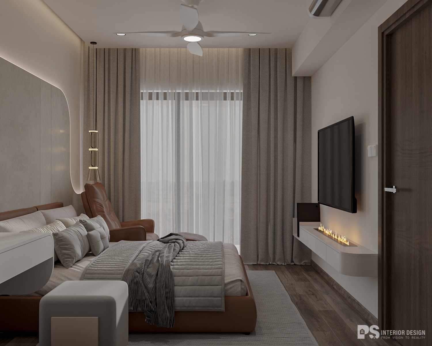 Thiết kế thi công nội thất căn hộ Diamond Alnata Plus 2 phòng ngủ