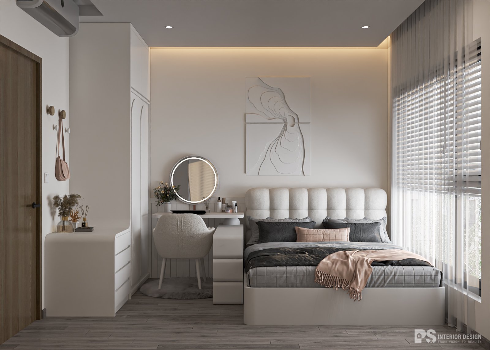 phòng ngủ căn hộ diamond centery celadon city đẹp thanh lịch 