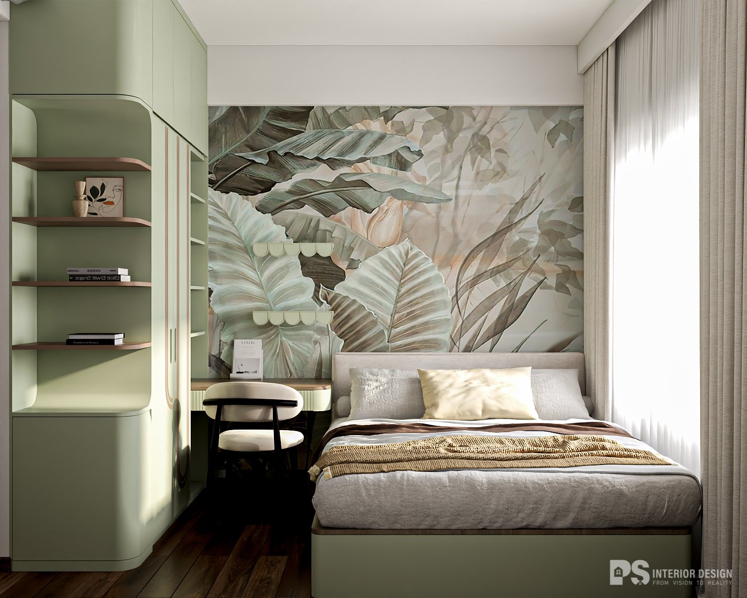 phòng ngủ căn hộ diamond centery celadon city thanh lịch 