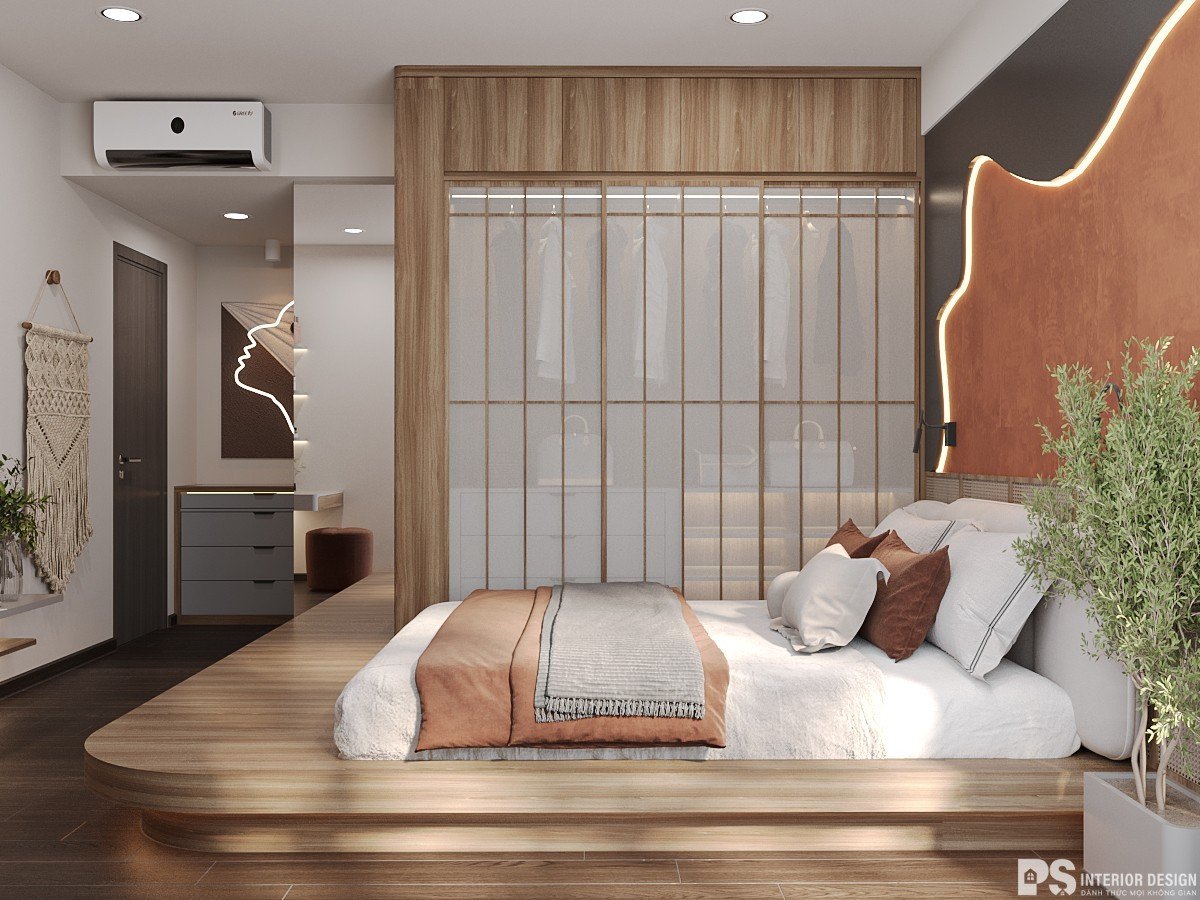  thiết kế thi công nội thất căn hộ Mizuki Park Bình Chánh phòng ngủ 