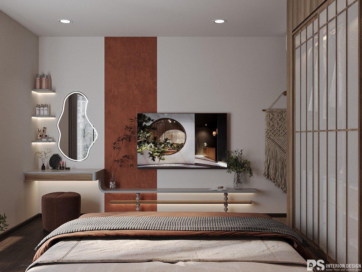  thiết kế nội thất căn hộ Mizuki Park Bình Chánh phòng ngủ japandi