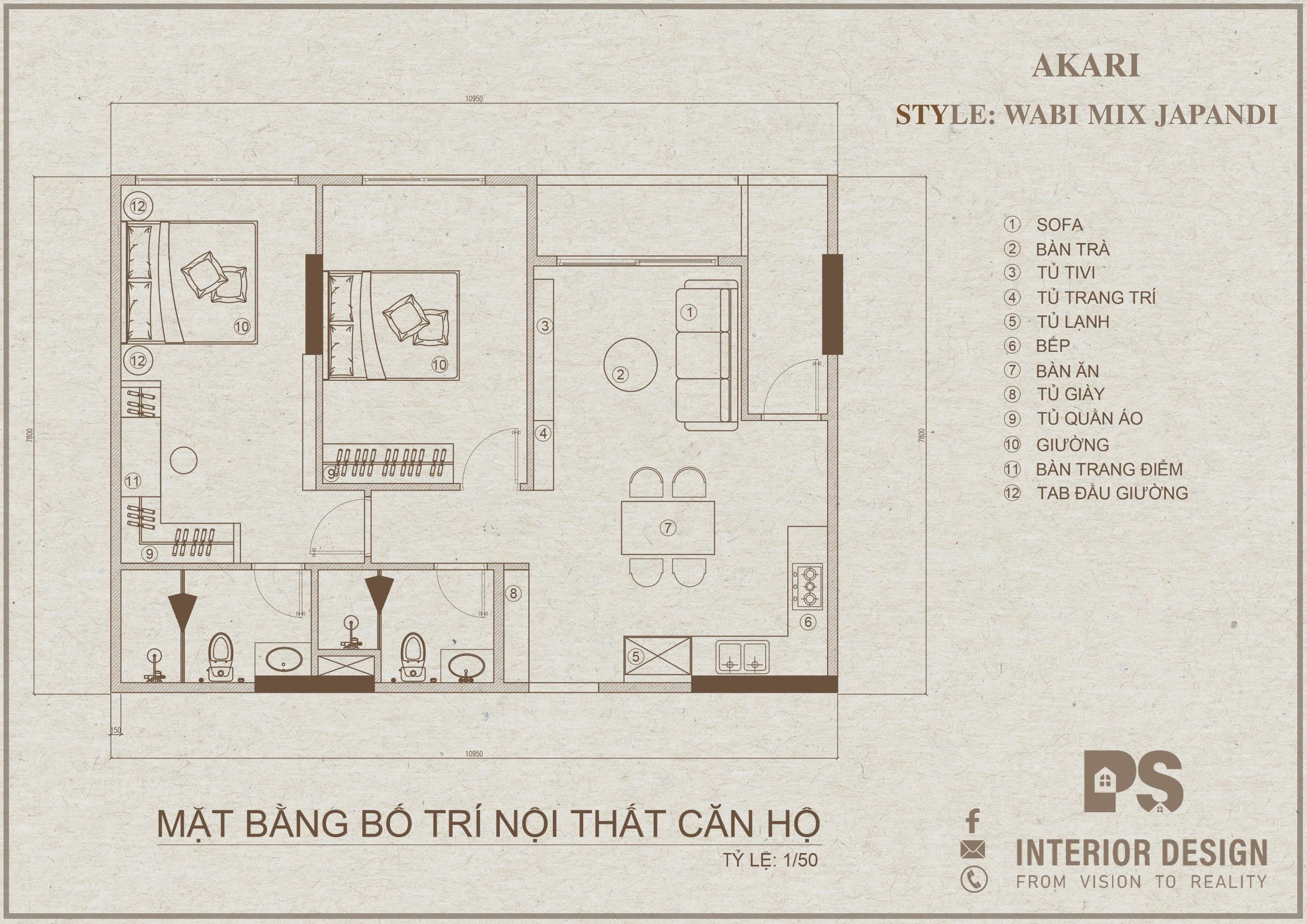 mặt bằng bố trí công năng thiết kế nội thất