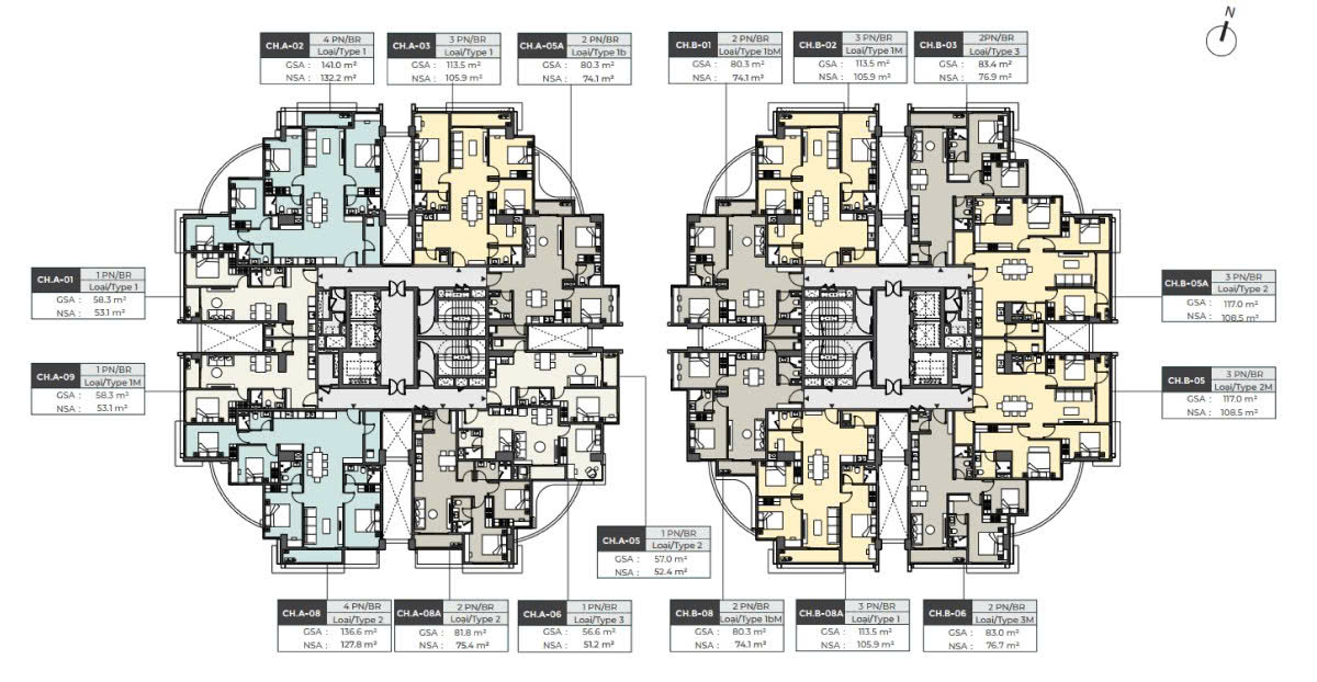 Mặt bằng thiết kế nội thất căn hộ Masteri Grand View penthouse